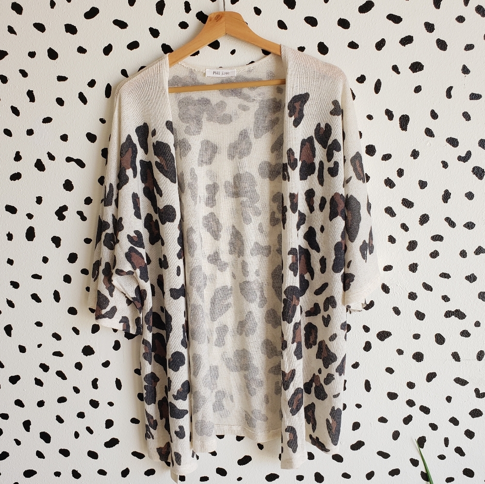 Bell Sleeve Leopard Cardigan/ Kimono